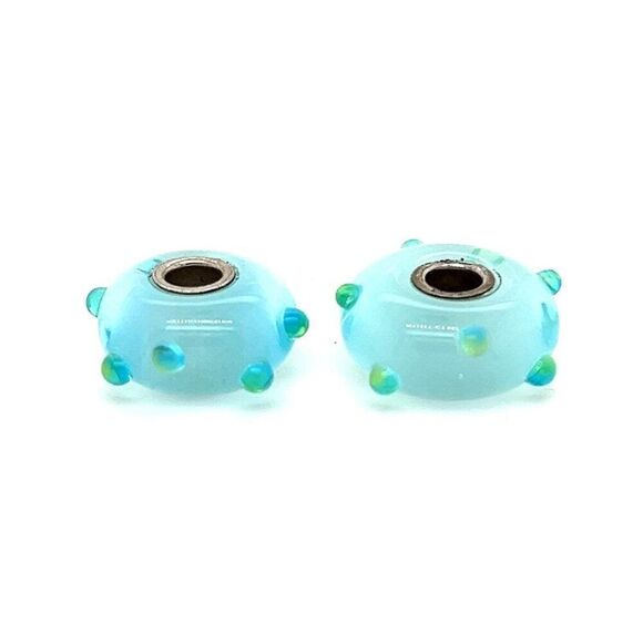 2 Trollbeads Turquoise /Green /Soring Bud Beads - Picture 1 of 3